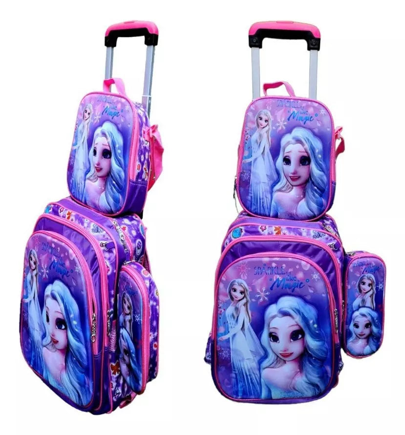 ▶️ Pack Escolar Mochila con ruedas Más Estuche Más Lonchera