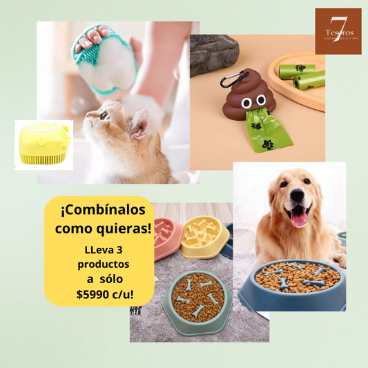 ➡️Pack: Plato Antiansiedad  + Cepillo de Baño + Dispensador bolsas caca perro."OFERTA DESTACADA"