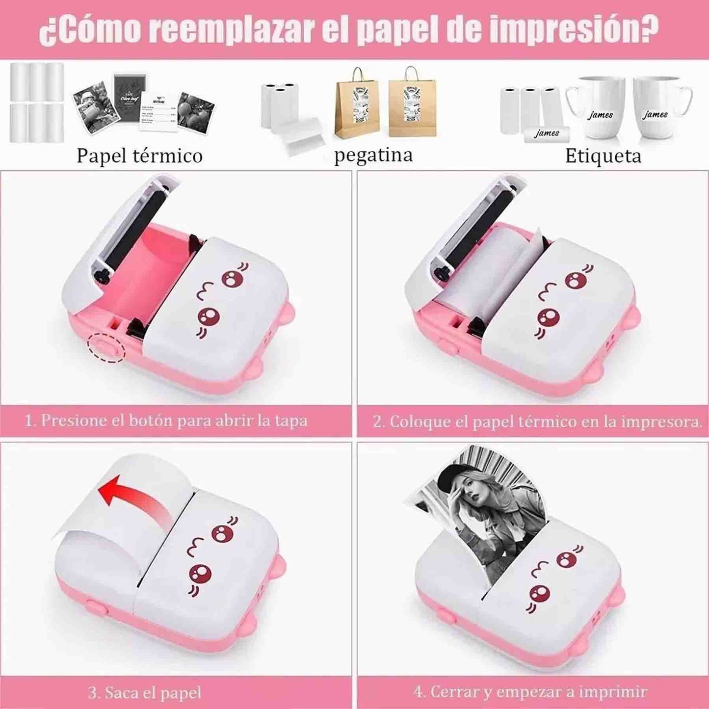 ➡️Impresora Térmica Gatito  Mini