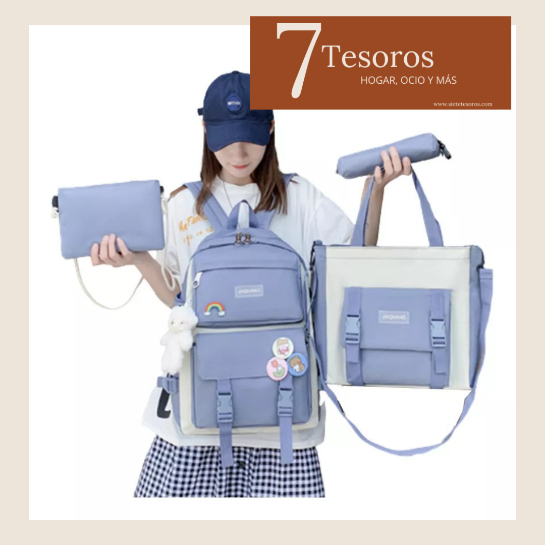 ➡️ Mochila kawaii kit completo 5 en 1. En OFERTA pocas unidades