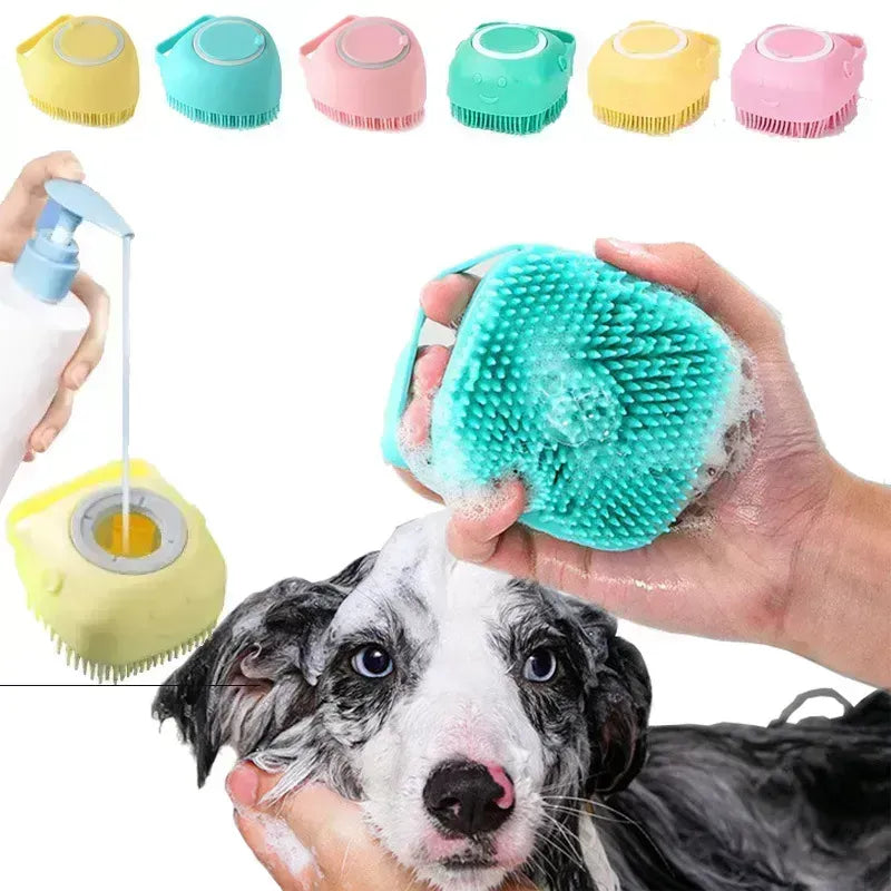 ➡️Cepillo Dispensador de jabón  para baño , perro y gato (mascotas)